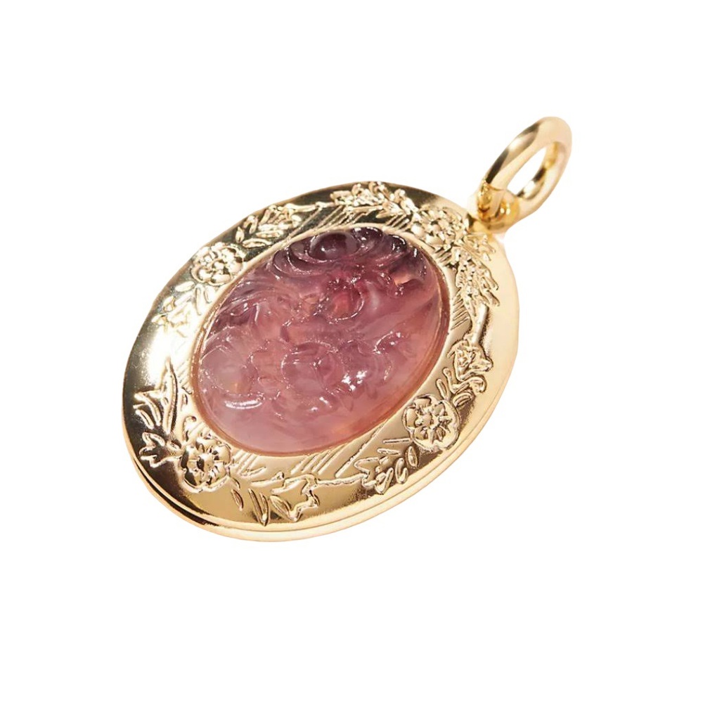 NWT Anthropologie 14K Gold Plated Etched Locket